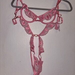 Pink Lace Lingerie Set